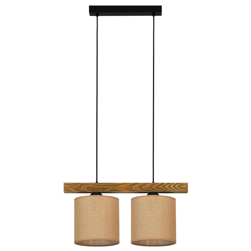 Brilagi - Pakabinamas sietynas FOREST 2xE27/15W/230V pušis/ruda/juoda