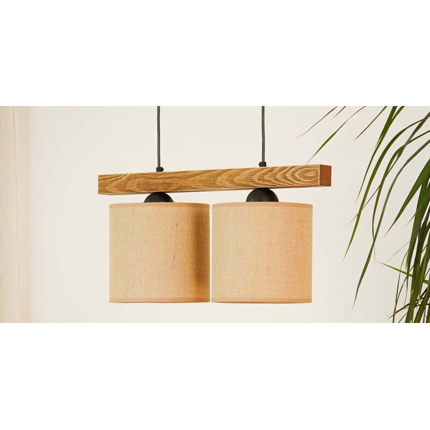 Brilagi - Pakabinamas sietynas FOREST 2xE27/15W/230V pušis/ruda/juoda