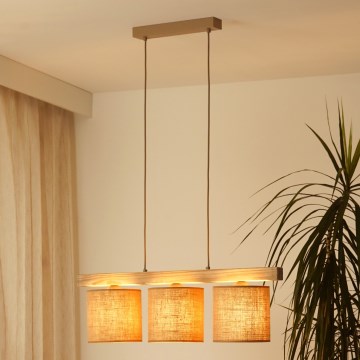 Brilagi - Pakabinamas sietynas FOREST 3xE27/15W/230V pušis/ruda