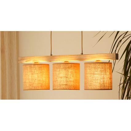 Brilagi - Pakabinamas sietynas FOREST 3xE27/15W/230V pušis/ruda