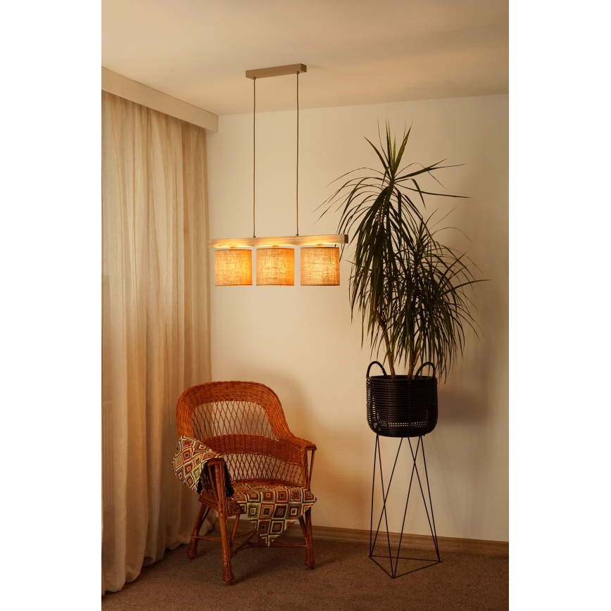 Brilagi - Pakabinamas sietynas FOREST 3xE27/15W/230V pušis/ruda