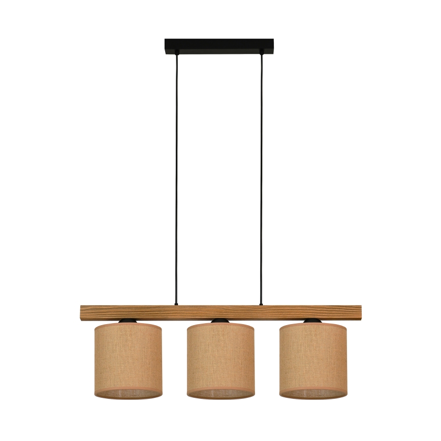 Brilagi - Pakabinamas sietynas FOREST 3xE27/15W/230V pušis/ruda/juoda