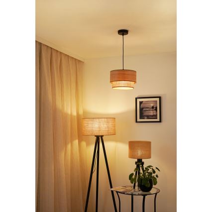 Brilagi - Pakabinamas sietynas MONTANA BOHO 1xE27/15W/230V diametras 25 cm ruda/juoda