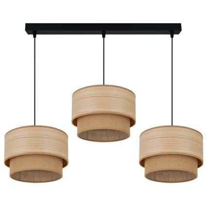 Brilagi - Pakabinamas sietynas MONTANA BOHO 3xE27/15W/230V ruda/juoda