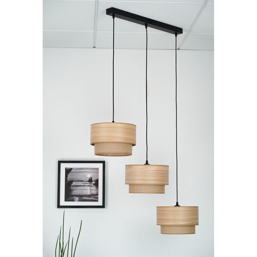Brilagi - Pakabinamas sietynas MONTANA BOHO 3xE27/15W/230V ruda/juoda
