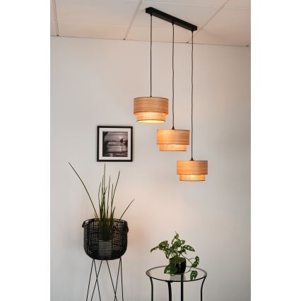 Brilagi - Pakabinamas sietynas MONTANA BOHO 3xE27/15W/230V ruda/juoda