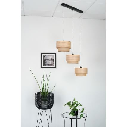 Brilagi - Pakabinamas sietynas MONTANA BOHO 3xE27/15W/230V ruda/juoda