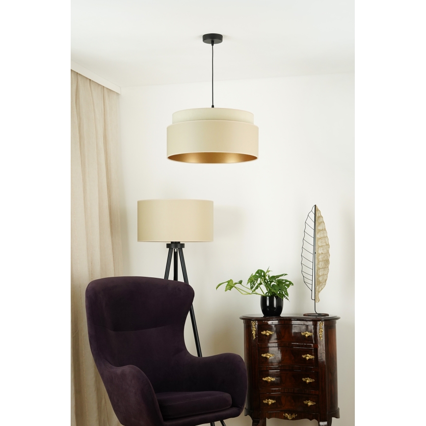 Brilagi - Pakabinamas sietynas OREGON VEGE 1xE27/15W/230V diametras 45 cm smėlio spalva