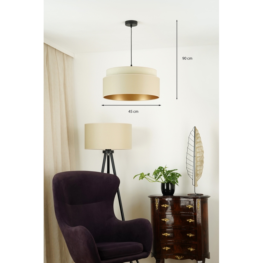 Brilagi - Pakabinamas sietynas OREGON VEGE 1xE27/15W/230V diametras 45 cm smėlio spalva