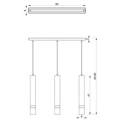 Brilagi - Pakabinamas sietynas POKER 3xGU10/25W/230V mėlyna/auksas