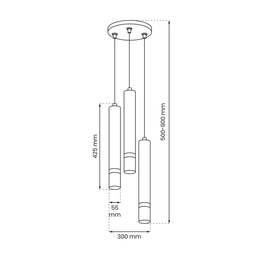 Brilagi - Pakabinamas sietynas POKER 3xGU10/25W/230V mėlyna/auksas