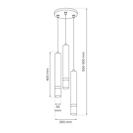 Brilagi - Pakabinamas sietynas POKER 3xGU10/25W/230V smėlio spalva/auksas