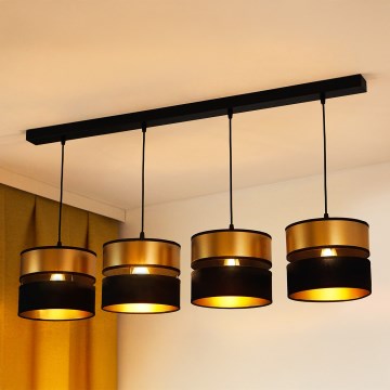 Brilagi - Pakabinamas sietynas ROYAL 4xE27/15W/230V juoda/auksas