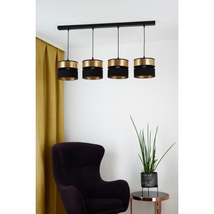 Brilagi - Pakabinamas sietynas ROYAL 4xE27/15W/230V juoda/auksas