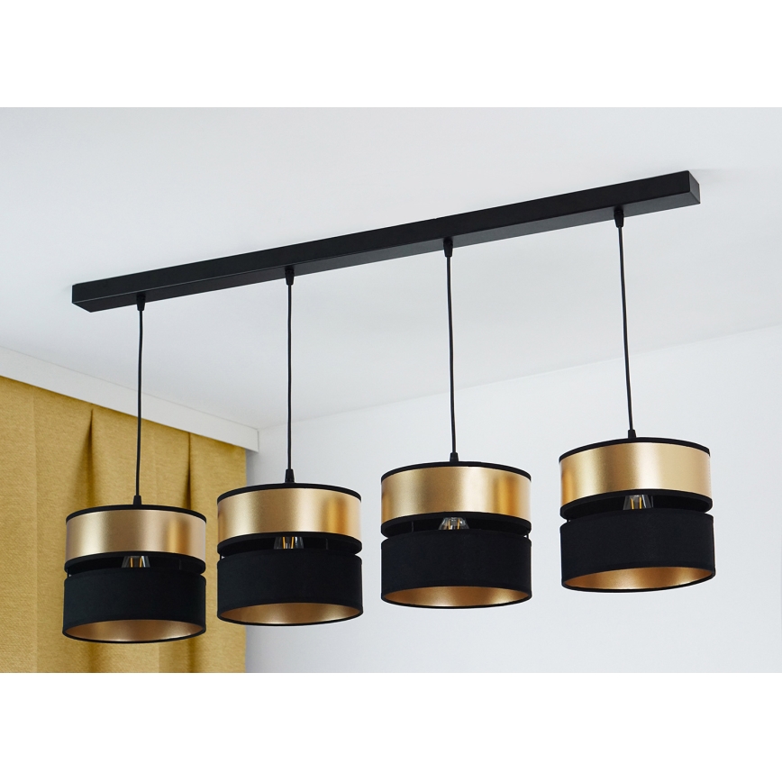 Brilagi - Pakabinamas sietynas ROYAL 4xE27/15W/230V juoda/auksas