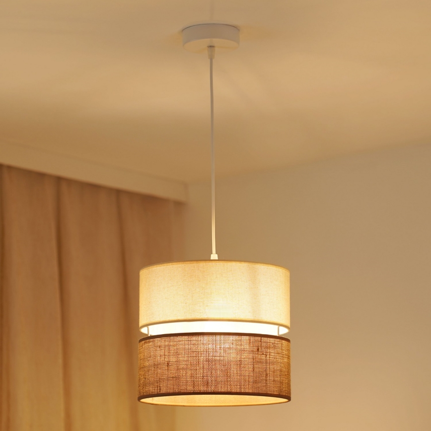 Brilagi - Pakabinamas sietynas ROYAL YUTE 1xE27/15W/230V diametras 25 cm smėlio spalva/kreminė