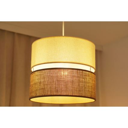 Brilagi - Pakabinamas sietynas ROYAL YUTE 1xE27/15W/230V diametras 25 cm smėlio spalva/kreminė