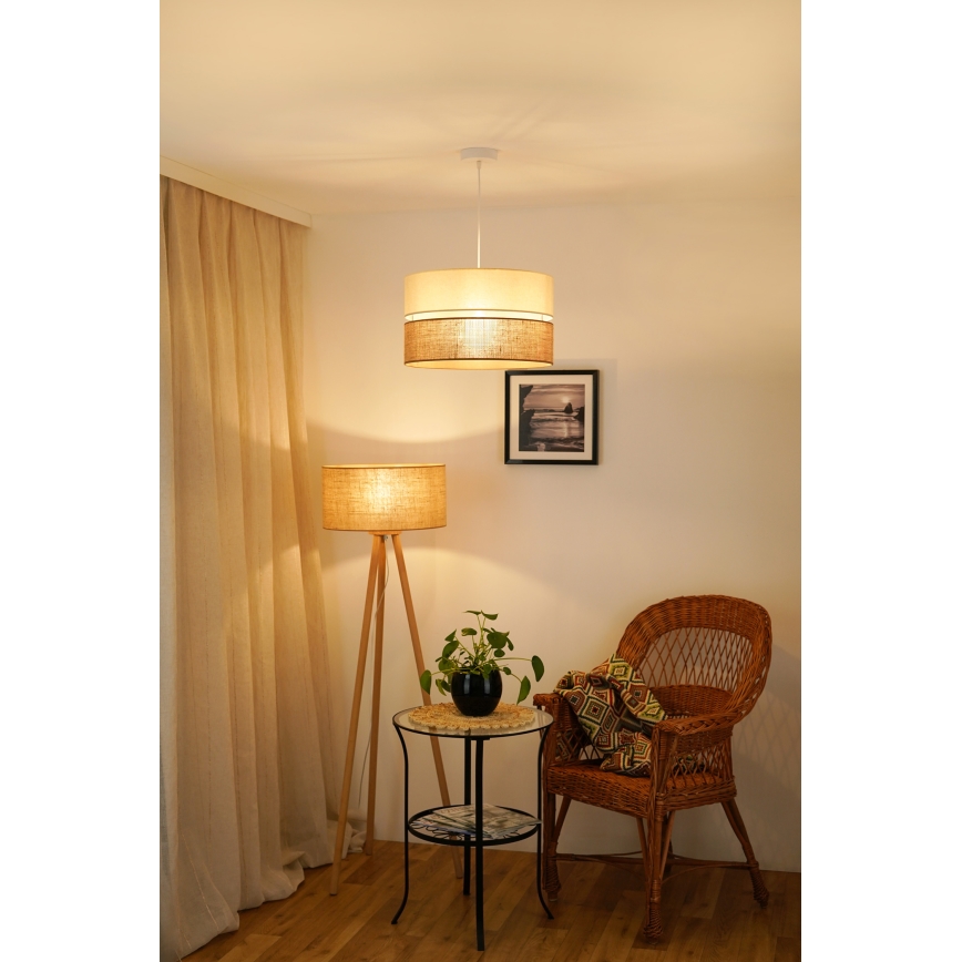 Brilagi - Pakabinamas sietynas ROYAL YUTE 1xE27/15W/230V diametras 40 cm smėlio spalva/kreminė