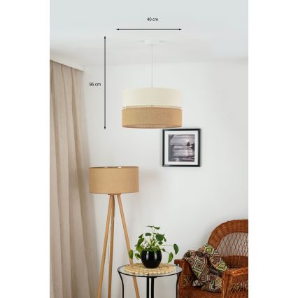 Brilagi - Pakabinamas sietynas ROYAL YUTE 1xE27/15W/230V diametras 40 cm smėlio spalva/kreminė