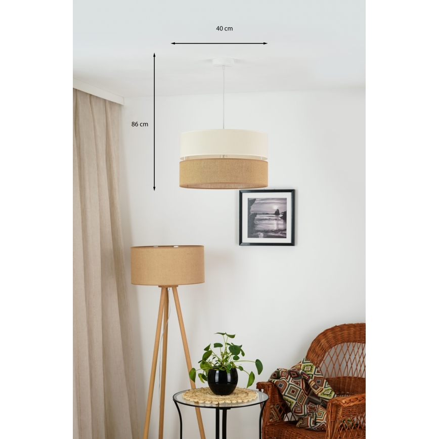 Brilagi - Pakabinamas sietynas ROYAL YUTE 1xE27/15W/230V diametras 40 cm smėlio spalva/kreminė