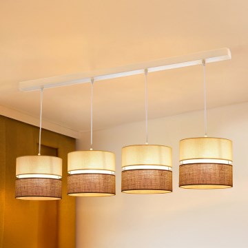 Brilagi - Pakabinamas sietynas ROYAL YUTE 4xE27/15W/230V smėlio spalva/kreminė/balta