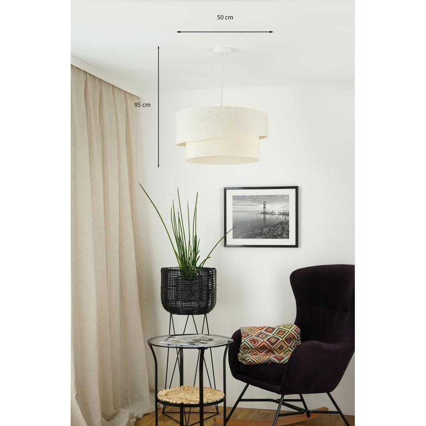 Brilagi - Pakabinamas sietynas SHINE 1xE27/15W/230V diametras 50 cm kreminė
