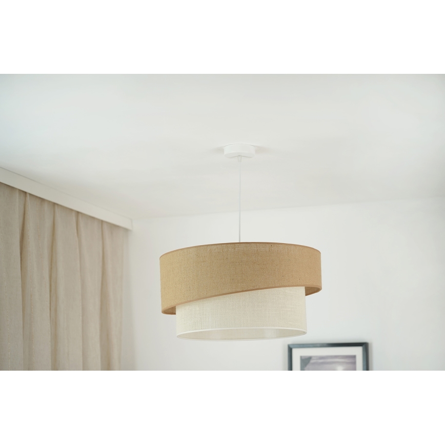 Brilagi - Pakabinamas sietynas SHINE 1xE27/15W/230V diametras 50 cm smėlio spalva/kreminė