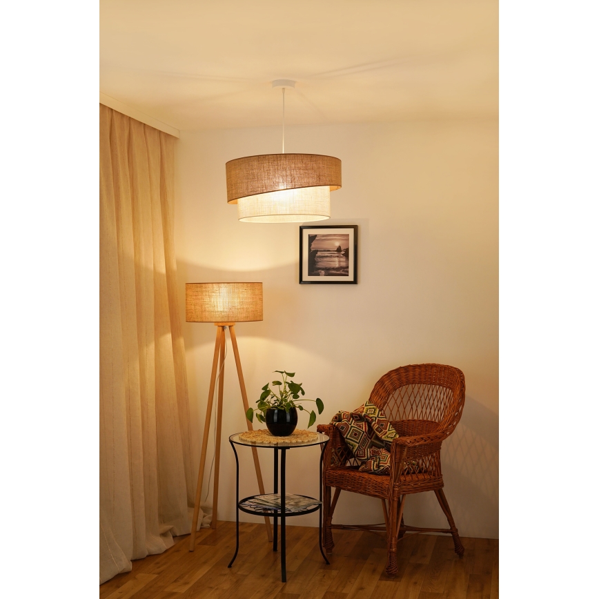 Brilagi - Pakabinamas sietynas SHINE 1xE27/15W/230V diametras 50 cm smėlio spalva/kreminė