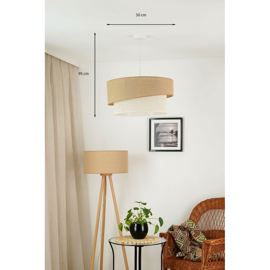 Brilagi - Pakabinamas sietynas SHINE 1xE27/15W/230V diametras 50 cm smėlio spalva/kreminė