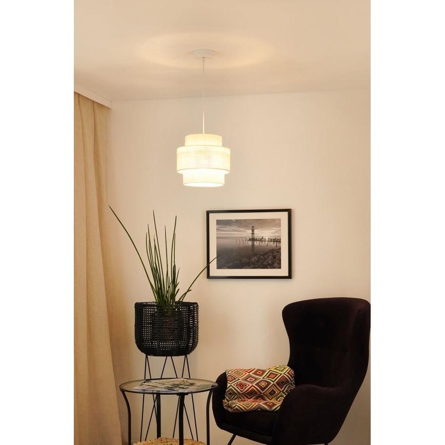 Brilagi - Pakabinamas sietynas SPACE YUTE 1xE27/15W/230V diametras 25 cm kreminė/balta