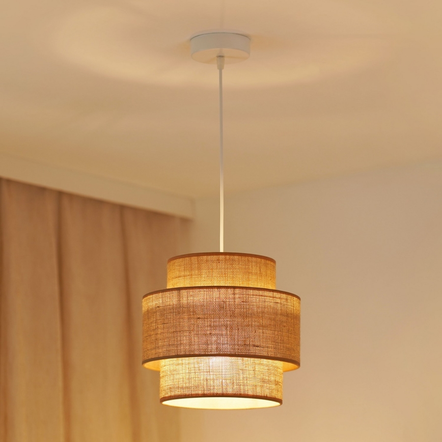 Brilagi - Pakabinamas sietynas SPACE YUTE 1xE27/15W/230V diametras 25 cm smėlio spalva/balta
