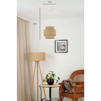 Brilagi - Pakabinamas sietynas SPACE YUTE 1xE27/15W/230V diametras 25 cm smėlio spalva/balta