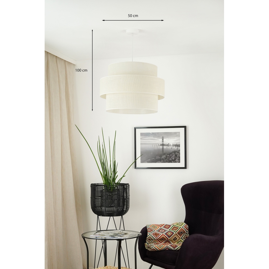 Brilagi - Pakabinamas sietynas SPACE YUTE 1xE27/15W/230V diametras 50 cm kreminė/balta