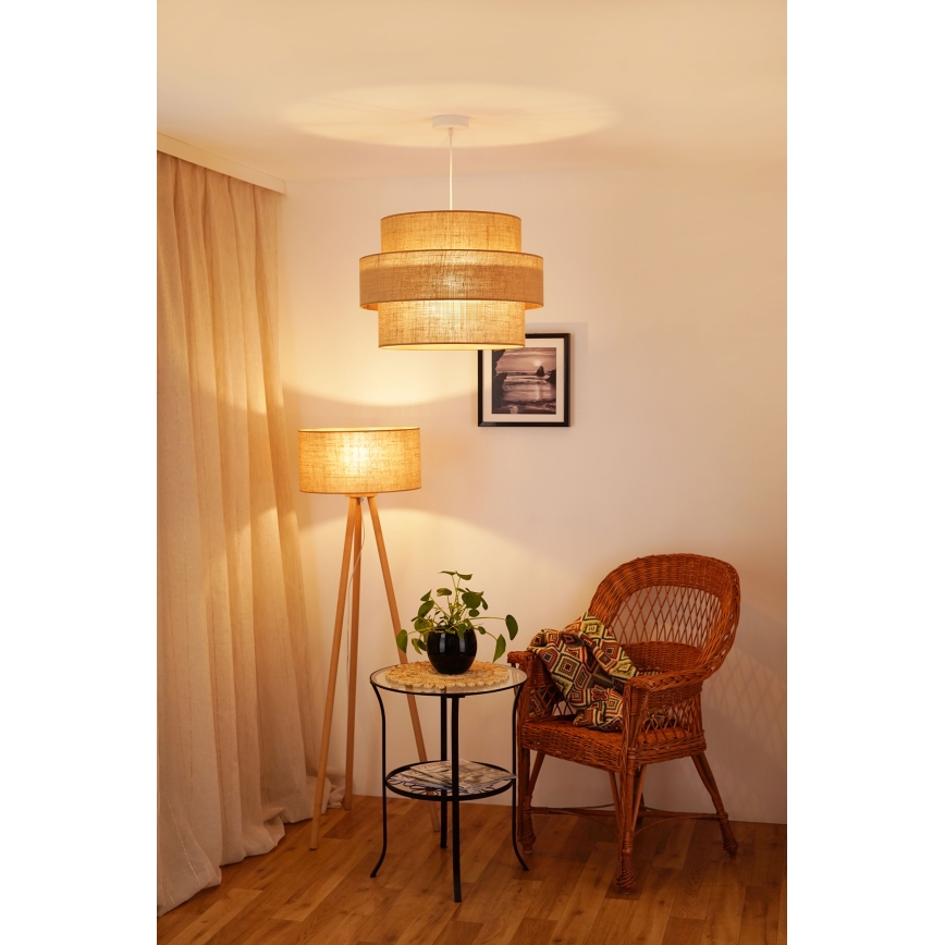 Brilagi - Pakabinamas sietynas SPACE YUTE 1xE27/15W/230V diametras 50 cm smėlio spalva/balta