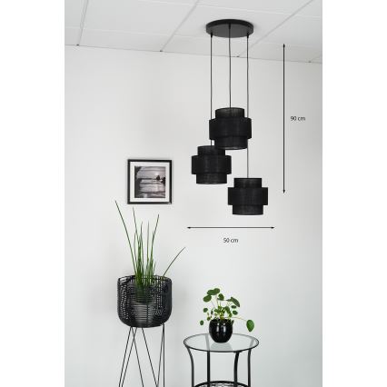 Brilagi - Pakabinamas sietynas SPACE YUTE 3xE27/15W/230V juoda