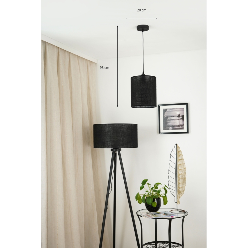 Brilagi - Pakabinamas sietynas TUBES 1xE27/15W/230V diametras 20 cm juoda