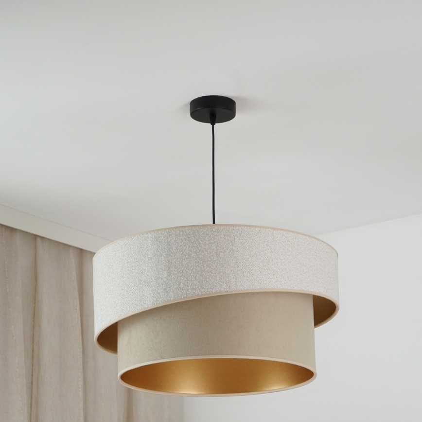 Brilagi - Pakabinamas sietynas VEGAS SHINE 1xE27/15W/230V diametras 50 cm kreminė/smėlio spalva