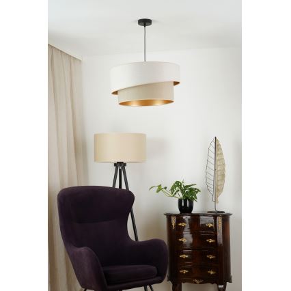 Brilagi - Pakabinamas sietynas VEGAS SHINE 1xE27/15W/230V diametras 50 cm kreminė/smėlio spalva