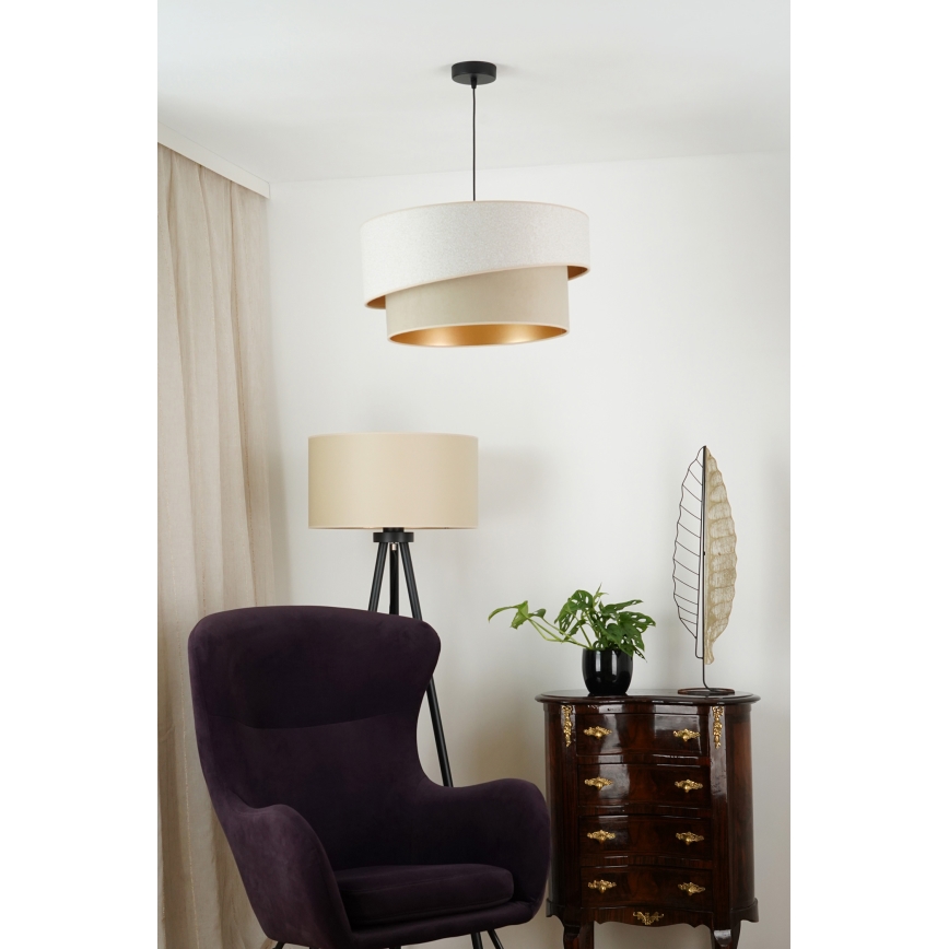 Brilagi - Pakabinamas sietynas VEGAS SHINE 1xE27/15W/230V diametras 50 cm kreminė/smėlio spalva