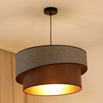 Brilagi - Pakabinamas sietynas VEGAS SHINE 1xE27/15W/230V diametras 50 cm pilka/ruda
