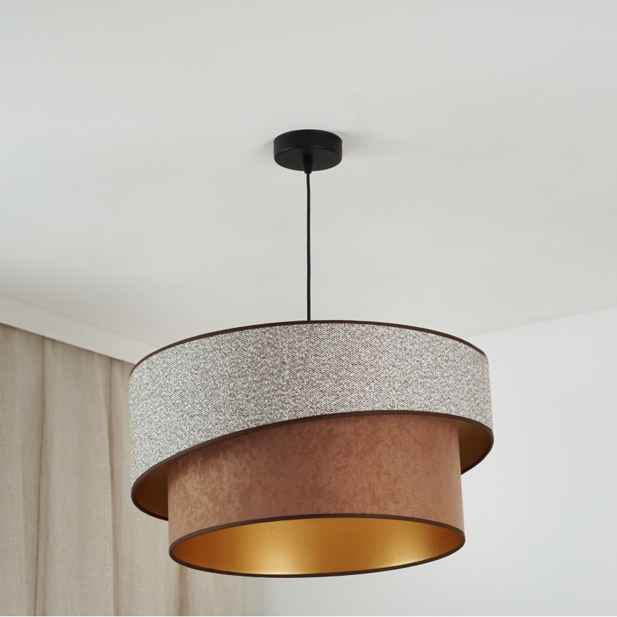 Brilagi - Pakabinamas sietynas VEGAS SHINE 1xE27/15W/230V diametras 50 cm pilka/ruda