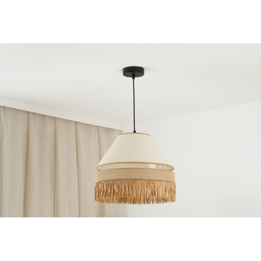 Brilagi - Pakabinamas sietynas WINNETOU AVIGNION 1xE27/15W/230V diametras 35 cm ruda/kreminė