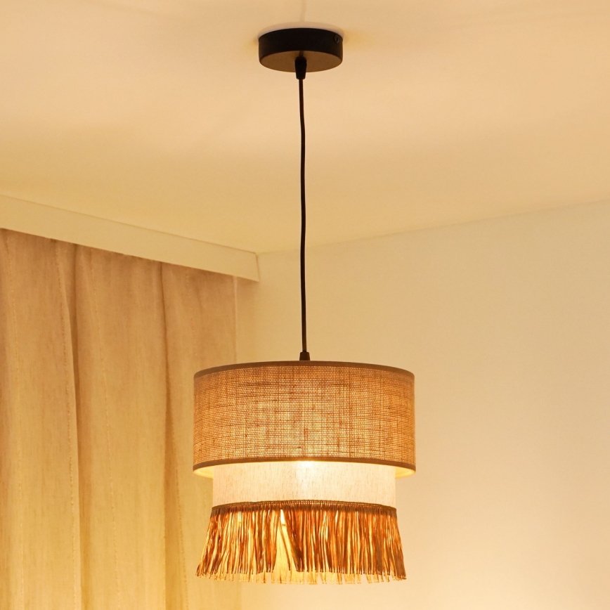 Brilagi - Pakabinamas sietynas WINNETOU BOHO 1xE27/15W/230V diametras 25 cm ruda/kreminė