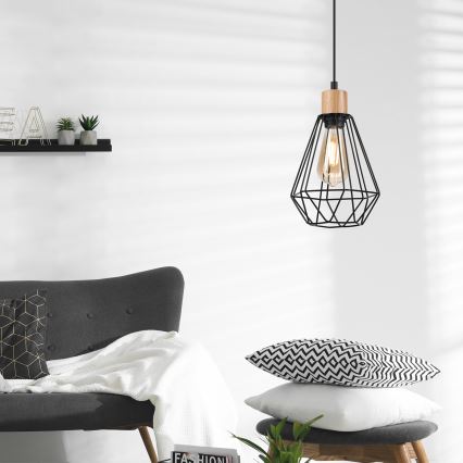 Brilagi - Pakabinamas sietynas WOODY BASKET 1xE27/60W/230V ąžuolas