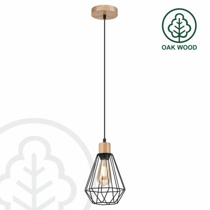 Brilagi - Pakabinamas sietynas WOODY BASKET 1xE27/60W/230V ąžuolas