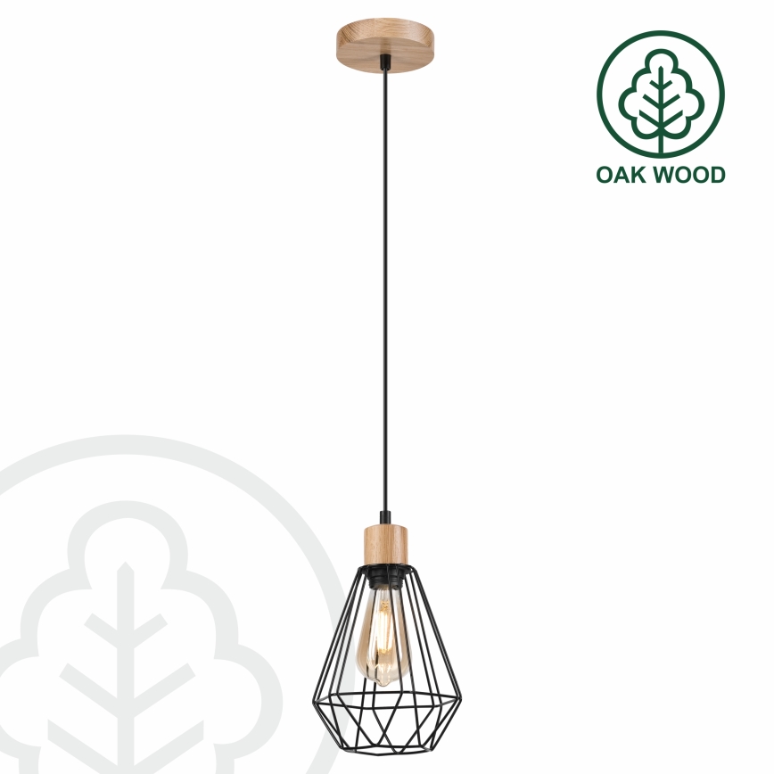 Brilagi - Pakabinamas sietynas WOODY BASKET 1xE27/60W/230V ąžuolas