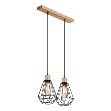 Brilagi - Pakabinamas sietynas WOODY BASKET 2xE27/60W/230V ąžuolas