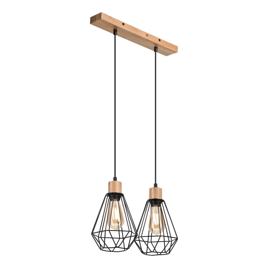 Brilagi - Pakabinamas sietynas WOODY BASKET 2xE27/60W/230V ąžuolas