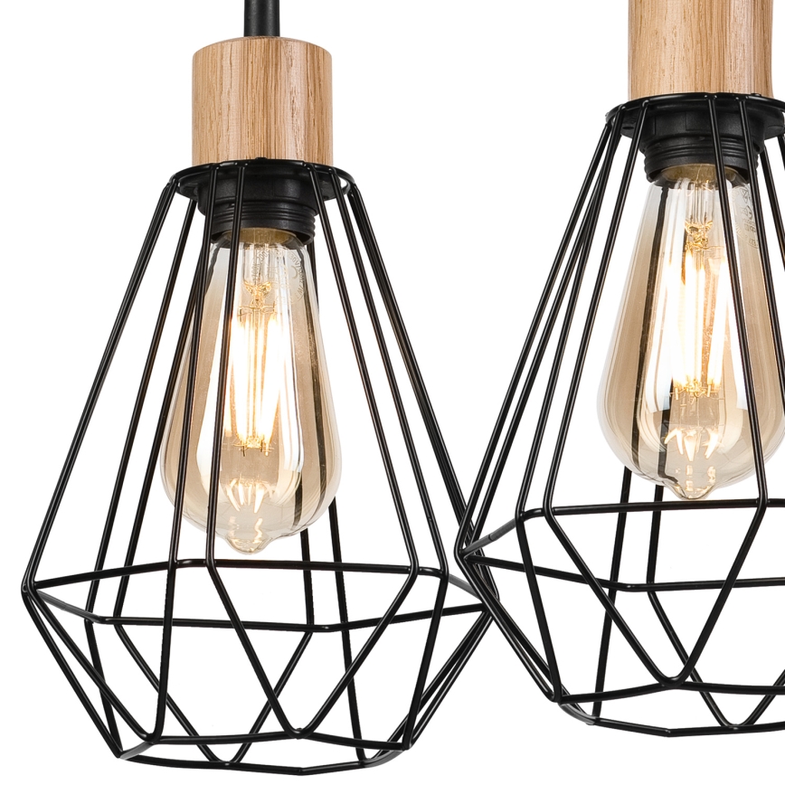 Brilagi - Pakabinamas sietynas WOODY BASKET 2xE27/60W/230V ąžuolas
