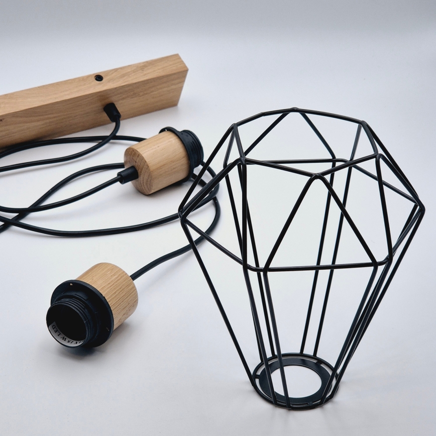 Brilagi - Pakabinamas sietynas WOODY BASKET 2xE27/60W/230V ąžuolas